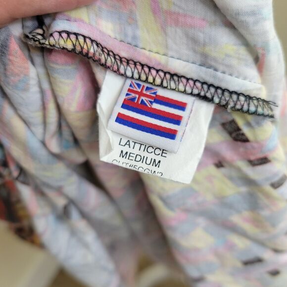 Jams World Dress Latticce Hawaiian Boho Summer Sundress Size Medium - Picture 13 of 14